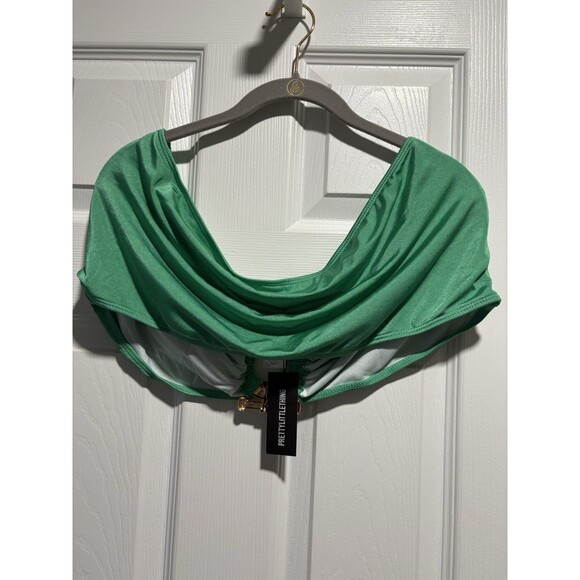 PrettyLittleThing Plus Size Lime Green Bandeau Bikini Top Size 22 - Picture 4 of 4